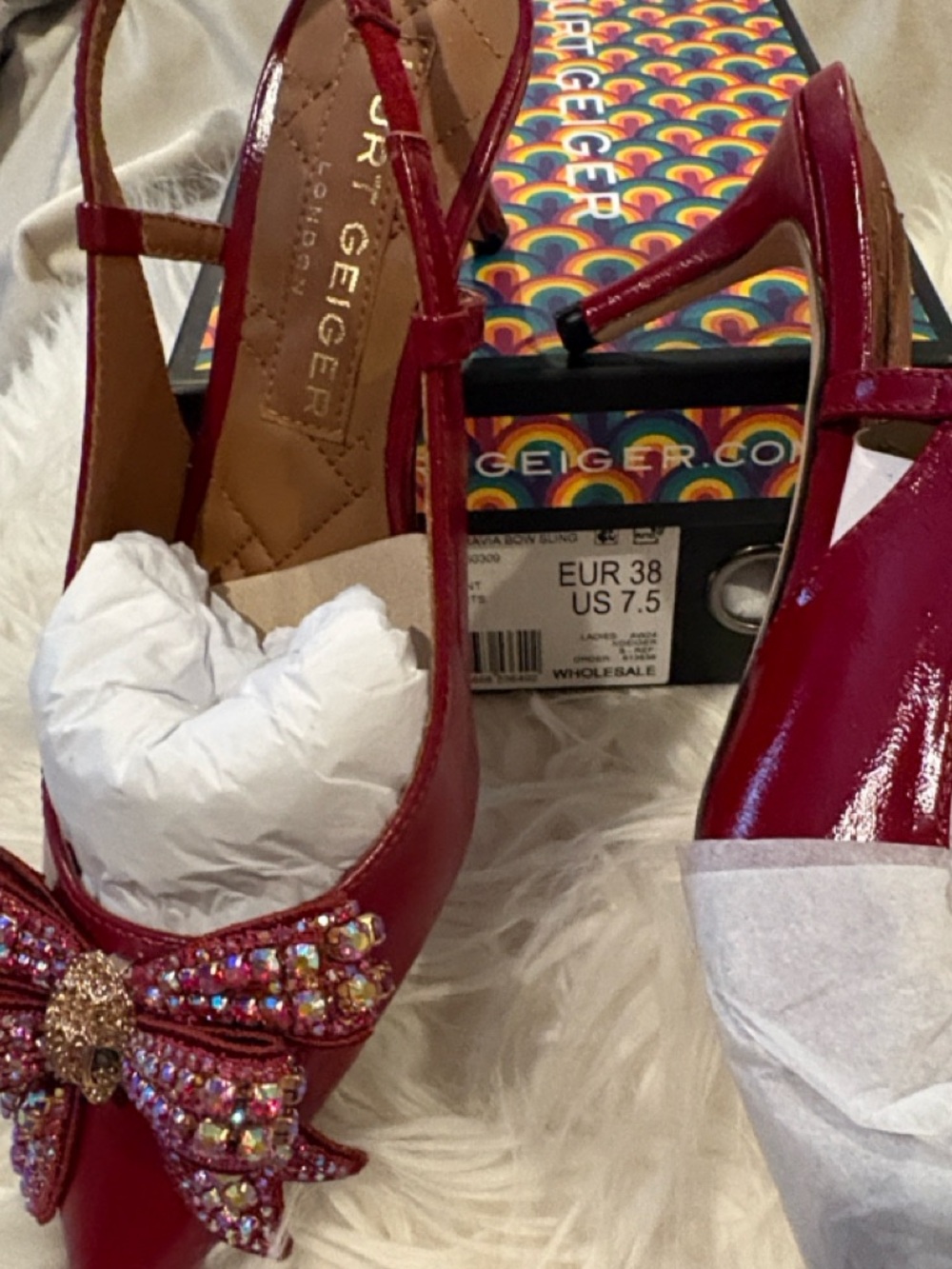 Kurt Geiger ⭐️NWT⭐️London Belgravia Bow Slingback Dress Pumps Red
Size: 38(7.5) - Picture 9 of 9